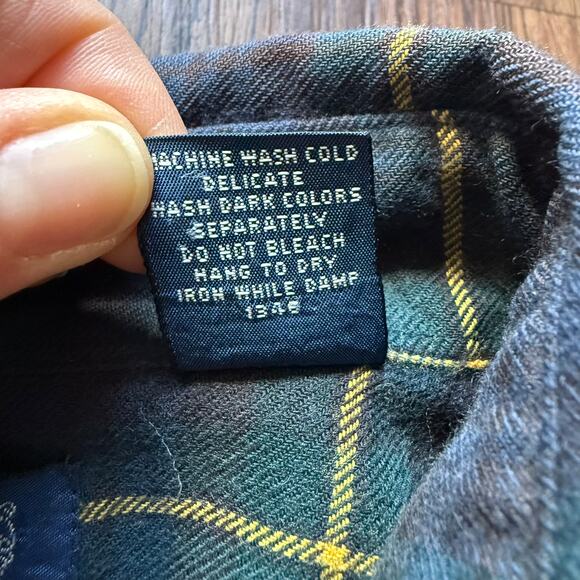 Lands’ End Viyella Cotton Wool Blend Tartan Shirt Large Tall - Picture 4 of 8